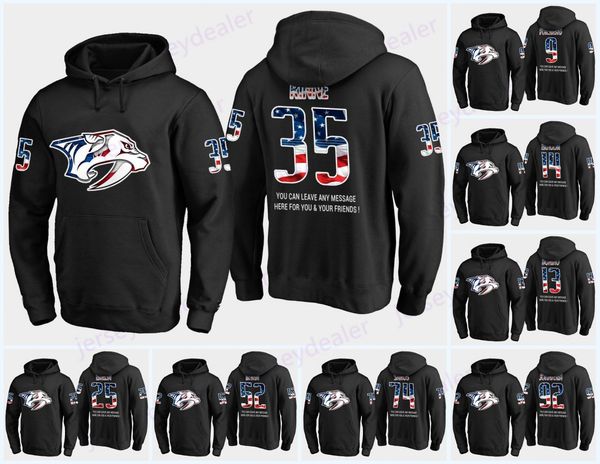 

Custom Mens Nashville Predators USA Flag Black Hoodie Jerseys 33 Viktor Arvidsson 13 Nick Bonino 11 Brian Boyle Hoodies Sweatshirts