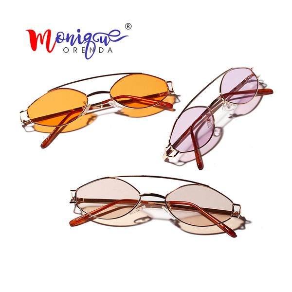 

sunglasses small oval men women retro metal frame yellow red vintage tiny round skinny male female sun glasses uv400, White;black