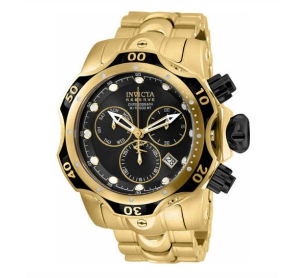 

cosc original invicta 25979 brand dial diameter 52.5mm chronograph luminous men's quartz watch five color choices+original box, Slivery;brown