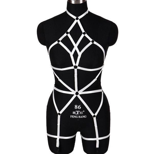 

белый ремешками всего тела жгут груди панк готические ноги подвязки ремни плюс размер эластичный танец партии женщины лето комплект нижнего, Black;white