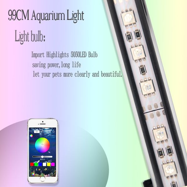 

99cm rgb aquarium led lighting lamp for aquarium led light waterproof marine fish tank lamp fixtures with timer