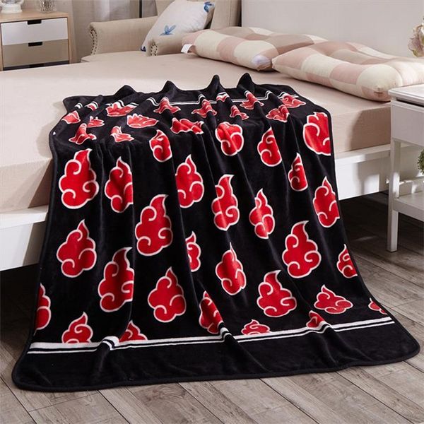 

japan anime naruto akatsuki soft warm coral fleece plush throw blanket rug piece sofa bed knee blankets 120*150cm