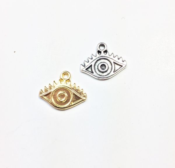 

eruifa 20pcs 14*9mm nice mini eye charms zinc alloy necklace,earring bracelet jewelry diy handmade 2 colors, Bronze;silver