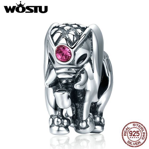 

wostu new trendy real 925 стерлингового серебра таиланд лаки слона подвески подходят оригинальные wst браслеты подарка ювелирных изделий fic, Blue;slivery