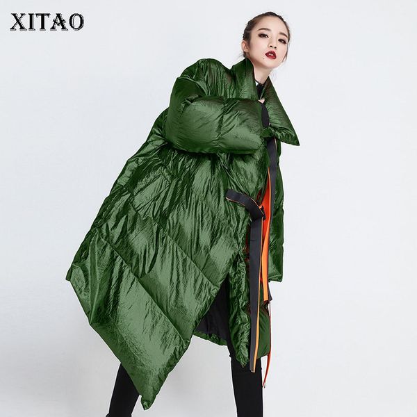 

xitao irregular women parks women korea fashion new thick covered button plus size loose elegant minority casual parks gcc2067, Tan;black