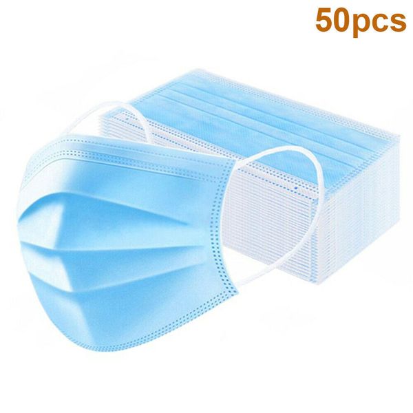 

50шт 3ply одноразовые маски маски здоровья с эластичными серьгами маска маски для лица kn95 mascherine ffp2 ffp3 mascherine