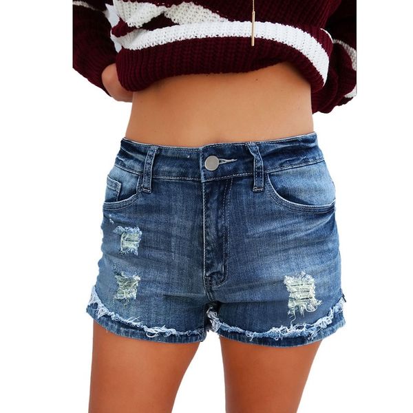 

women casual jeans denim women skinny jeans calf-length pants denim pants high waist women's female shorts, Blue