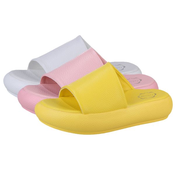 

2020 summer new women slides casual round head platform white home slides woman fashion yellow indoor shoes female flat shoes, Black