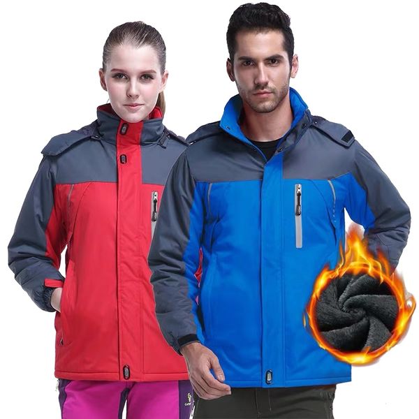

mountainskin men women's hiking jackets outdoor sports windbreaker climbing camping trekking skiing 9xl male thermal coats, Blue;black