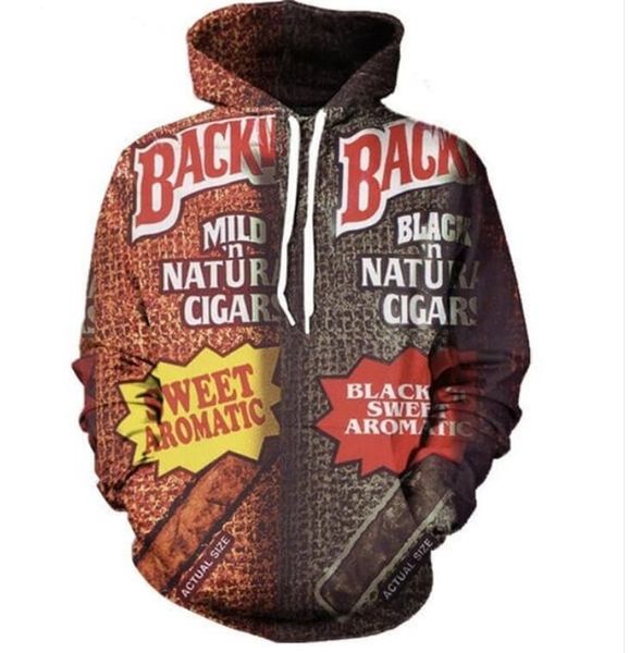 

2017 autumn winter new fashion 3d hoodies backwoods printing casual hoody bw funny sweatshirt drop shipping xk085, Black