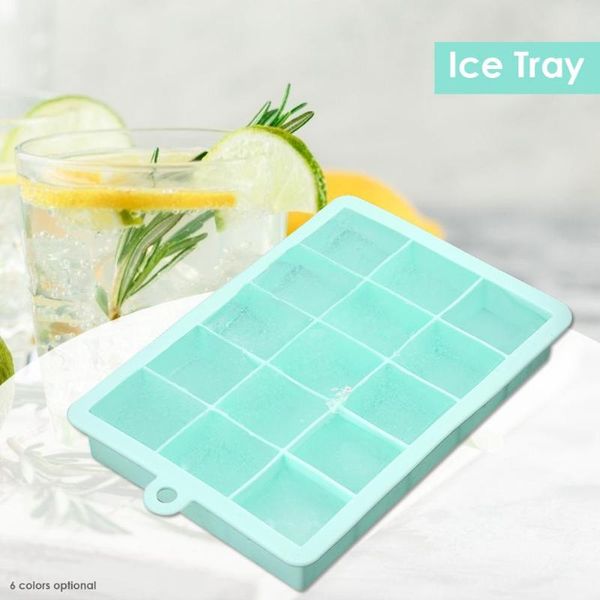 

silicone 15 grids ice cube mold maker square shape diy ice tray jelly mould