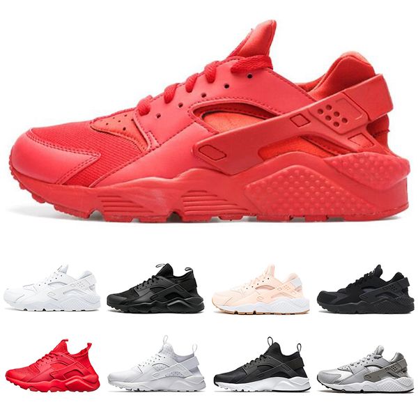 

дешевые 2020 huarache 4.0 1.0 классический тройной белый черный красный кроссовки мужчины женщины chaussures huaraches спортивные кроссовки