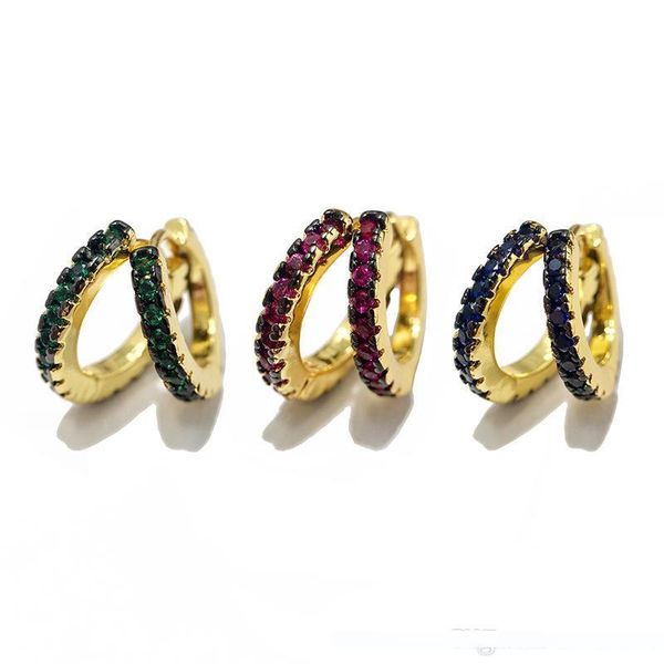 

gold plated rose red green blue cz stone earrings for women new arrival luxury fashion jewelry wholesale, Golden;silver