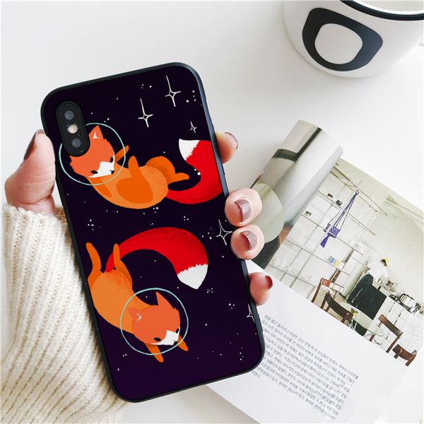 

fundas luxury space foxes animal cover for iphone 11 pro xs max xr case for iphone 8 7 6s plus 5s se case soft silicone cover.