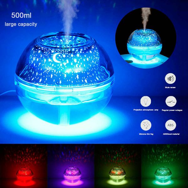 

500ml crystal night led lamp oil air diffuser ultrasonic humidifier