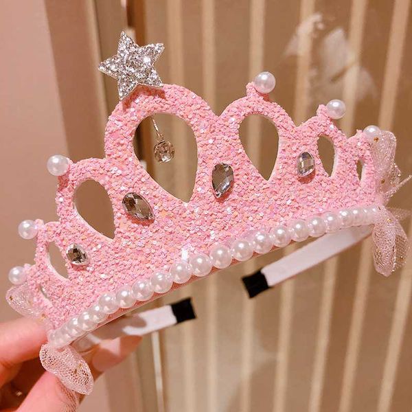 

новое поступление новорожденных девочек дети блестящая корона горный хрусталь заколки принцесса лук кристалл зажим для волос жемчужина закол, Slivery;white