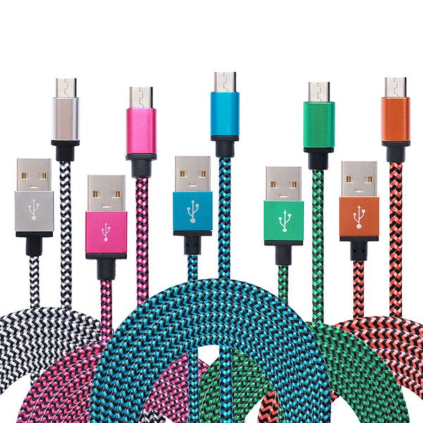 

1M/2M/3M Snake Weave Braided Android Data Line Micro Usb Aluminum Alloy Nylon Charger Cables for Android Samsung Huawei 5 Colors