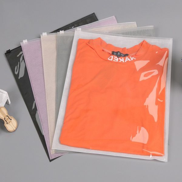 Dokunmamış Plastik Giyim Torbası T-Shirt Kılıfı Reclosable Temizle Plastik Giysi Ambalaj Torbaları Seyahat Depolama Kostüm Çantaları