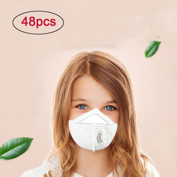 

48pc m-shaped comfortable white face masks n95 particulate respirator masks with kids pm2.5 dust mask #3d03, Black