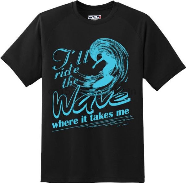 

new 2020 fashion 100% cotton for man shirts ride the wave surfer beach vacation christian t shirt, White;black