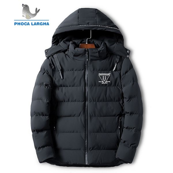 

2018 new winter jacket men fashion fleece thick warm long coats parkas male hooded casual overcoat men's brand clothes, Black