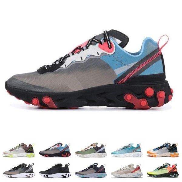 

new epic react element 87 mens running shoes neptune greens undercaver blue sail light bone mens trainers women sports sneakers 36-45