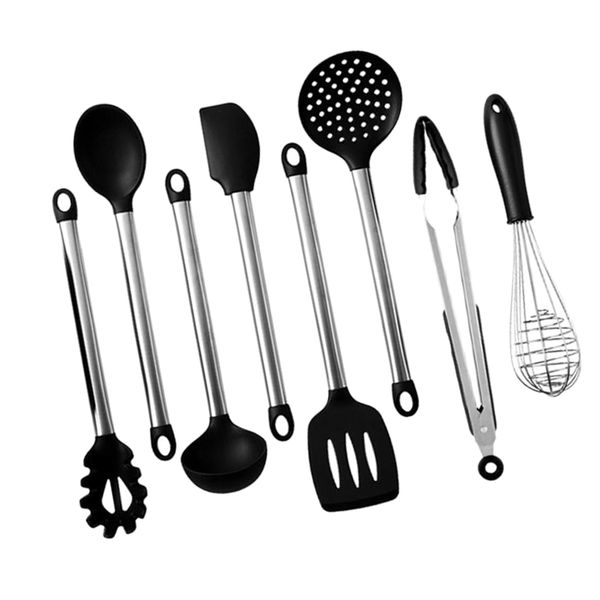 

8pcs силиконовые хакера cooking стальные ручки посуда из нержавеющей