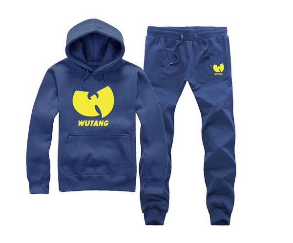 

s-5xl wu tang hoodies suit fleece men women sweatshirts o-neck thick hip hop streetwear matching couples loose set, Black