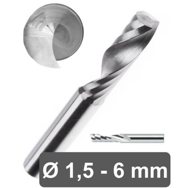 

solid carbide single-tooth spiral milling cutter wood cutting end mill tool