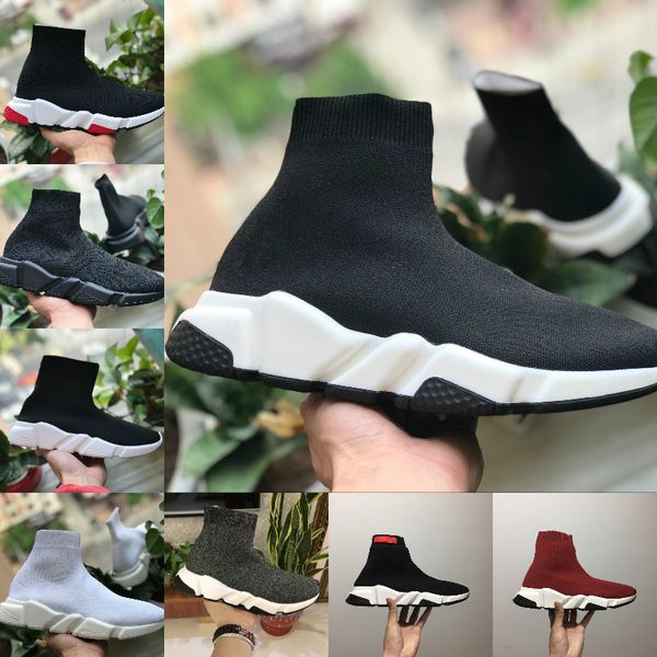 

2020 new walking speed shoes trainer oreo triple black white red flat fashion socks boot design men women designer brand sports shoes