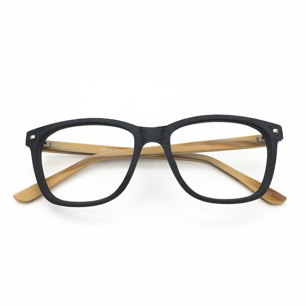 

belight optical design mens wooden full rim classical shape optical frame spectacle frame optical clear prescription lenses 6813, Silver