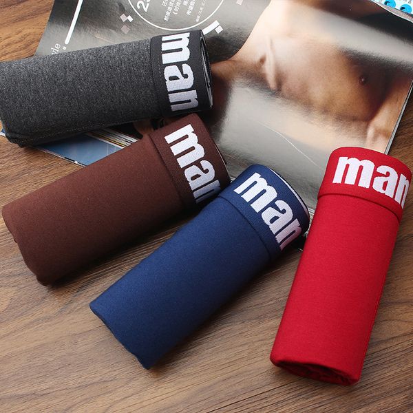 

cotton underwear men boxer underpants mens boxers calzoncillos hombre panties shorts boxershorts trendy clothing man 4pcs, Black;white