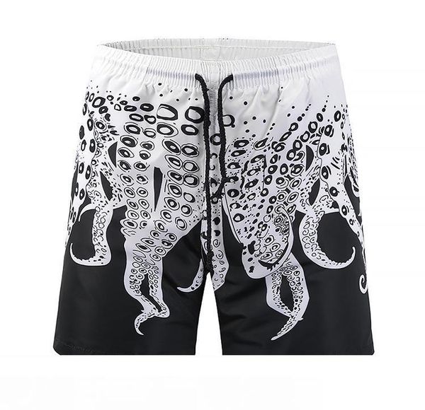 

новые оптовые мужские настольные шорты летние шорты для серфинга мужские беговые плавки мужской осьминог купальники шорты быстросохнущая муж, Black