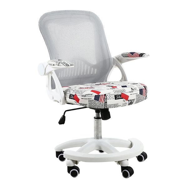 

kids household lifted computer chair with armrest student study stool slidable mesh cloth ergonomics adjusted writing chair