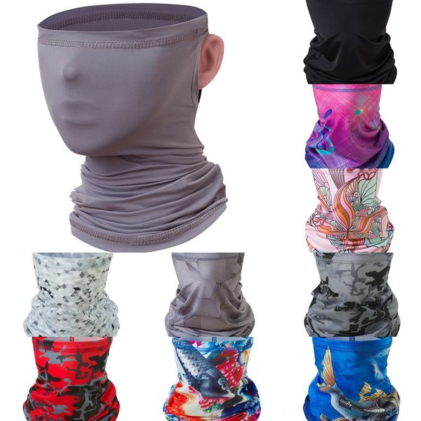 

5av5i silk riding face mask scarf cycling anti-uv scarf sport triangle bandana neck face cover for fishing running hiking hairband, Black