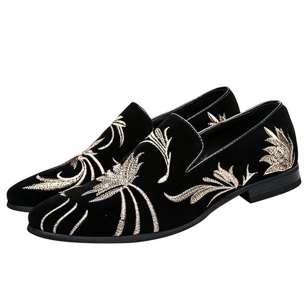 

2020 38-47 size large size men's set of toe leather shoes sterling silver printed haircut leather shoes, Black