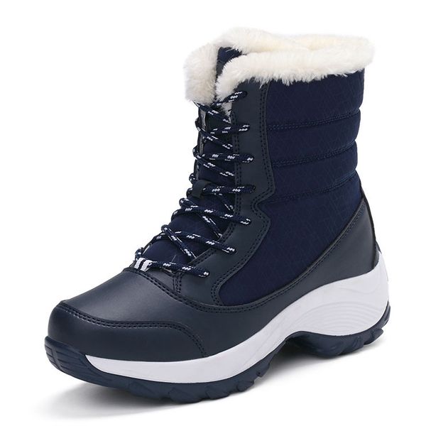 

fashion women boots waterproof winter shoes women snow boots keep warm mid-calf female winter shoes plus size, Black