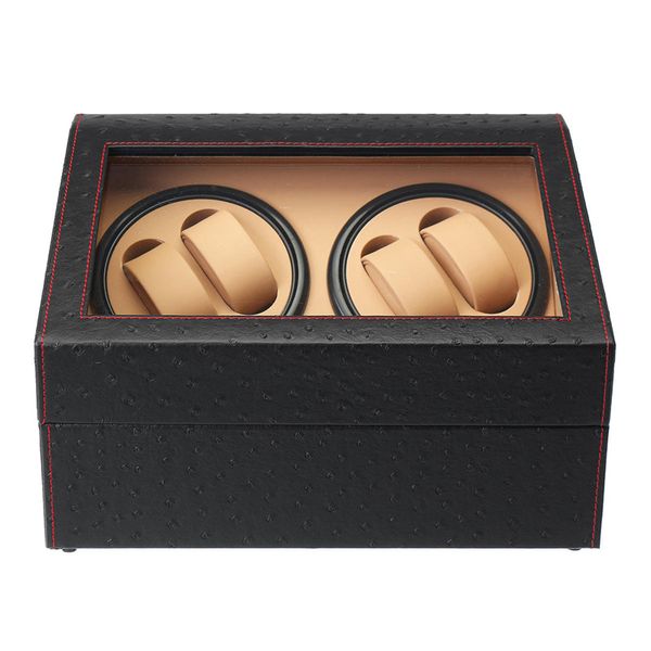 

4+6 automatic rotation watch winder pu leather motor storage display case box