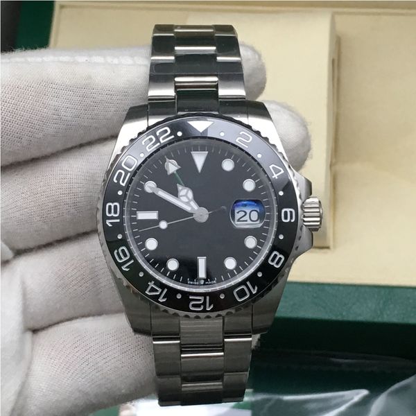 Disalhos mais recentes 3 cores relógios homens 116710 Beliscos azuis de cerâmica preta Sapphire Movimento automático GMT Limited Wristwatch Jubileu Mestre 40mm
