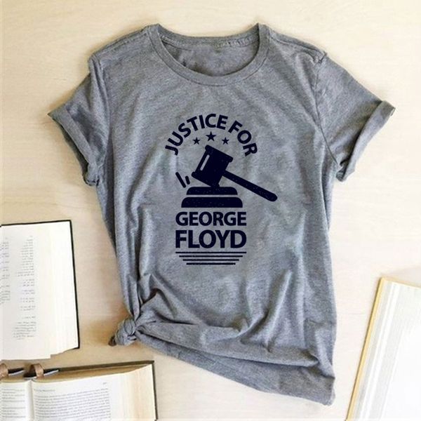 

justice for george floyd printed t-shirts women clothes summer for teens loose graphic tees women fashion female camisetas, White