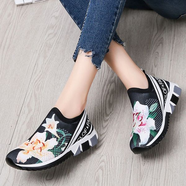 

women spring autumn sneakers slip on women flat shoes chaussures femme espadrilles moccasins shoes footwear, Black