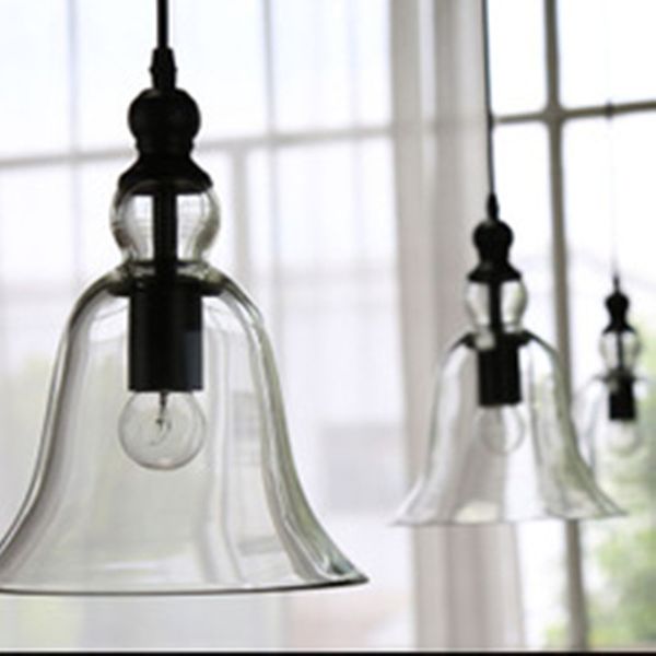 New Antique Vintage Style Glass Shade Ceiling Light Bell Pendant European Retro Chandelier Lamps Lights Ball