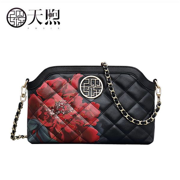 

pmsix new women leather shoulder bag handbags women bags fashion chain bag cowhide leather shoulder