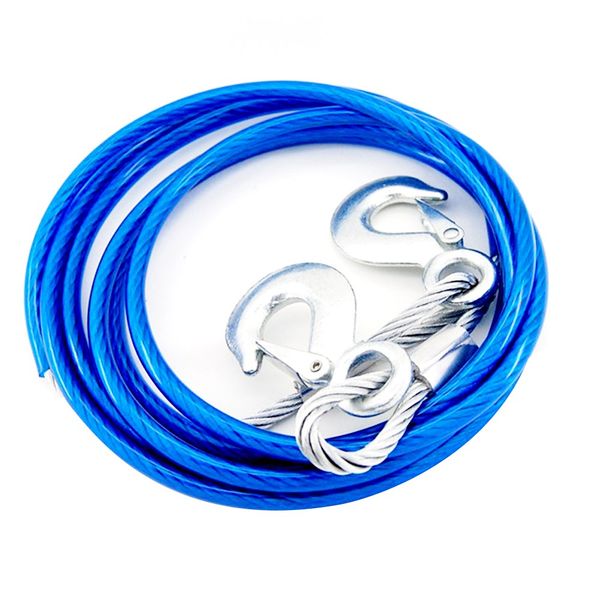 

tow ropes 4m 5 tons wire cable high strength safety hook steel wire trailer car emergency towing rope