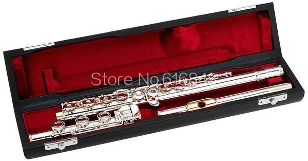 

gemeinhardt 3ob glp 17 keys open hole silver plated flute c tune gold lip flute musical instrument with case333a