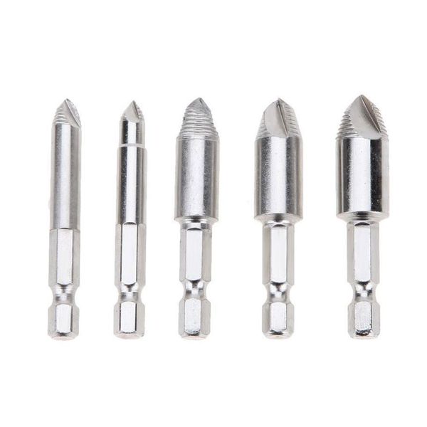 

5pcs damaged tool high speed steel 1/4" hex shank broken bolt small rusted quick screw extractor industrial easy out remover