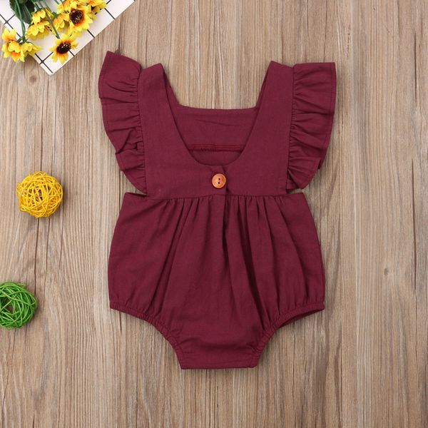 

muqgew baby girl bodysuit romper sister fly sleeve lace clothes girl ruffles backless baby sets summer 2019 ropa recien nacido, White