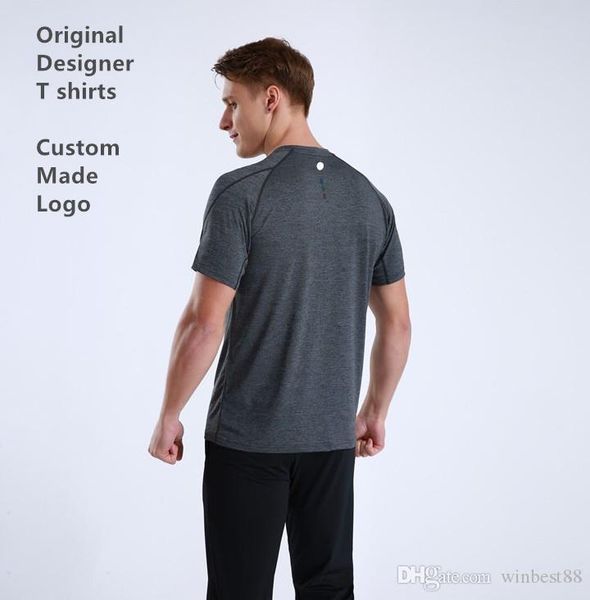 

size s-xxxl canana yoga clothes custom made logo breathable men s designer short sleeve t shirts mans gym t shirts homme quick drying, White;black