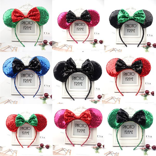 

хэллоуин и рождественские украшения очень хорошее качество блестки ободки прекрасный большой лук оголовье для детей взрослых волос партии юв, Silver