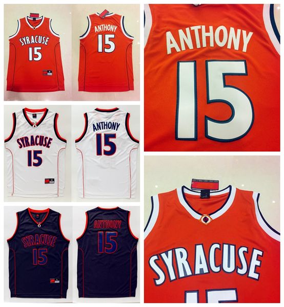 

Syracu e 15 carmelo anthony jer ey orange black white carmelo anthony ba ketball jer ey titched ncaa college hirt